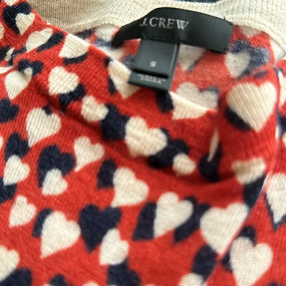 J. Crew | Tippi Merino Wool Valentine Hearts Sweater in Rust Red | S